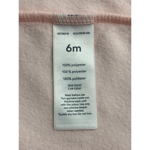 Carters Pink Animal Print Baby Girl Sleep & Play Pajamas Size 6M - Picture 8 of 9